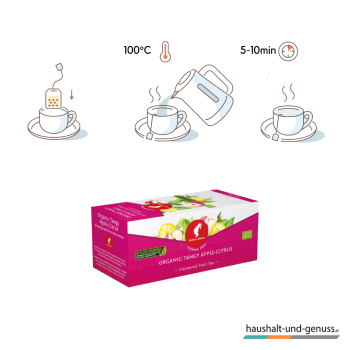 Julius Meinl Bio Tee Apfel-Zitrus Früchtetee, Ziehzeit